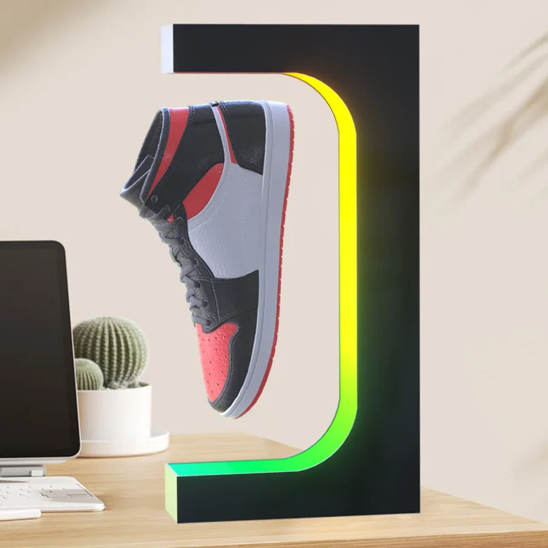 LED Magnetic Rotation Shoe Display Stand Levitation Floating Shoes Sneaker Home Decor Shoes Storage Shoes Shop Sample Showcase