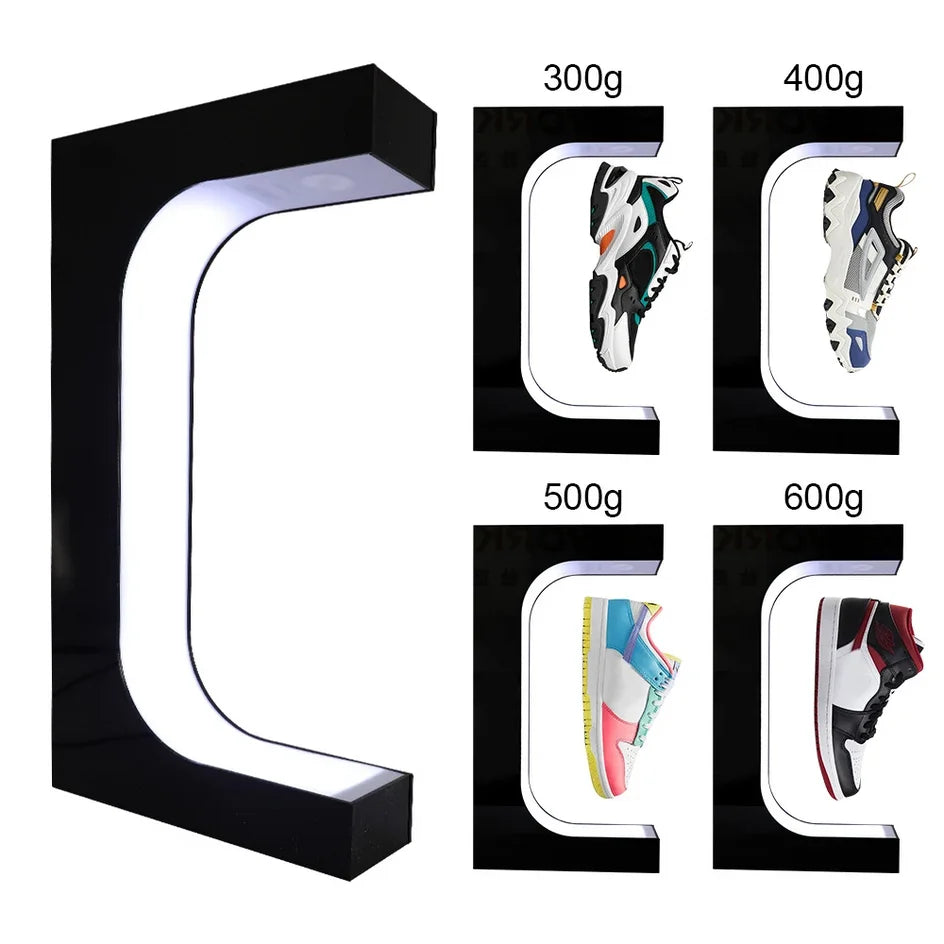 LED Magnetic Rotation Shoe Display Stand Levitation Floating Shoes Sneaker Home Decor Shoes Storage Shoes Shop Sample Showcase
