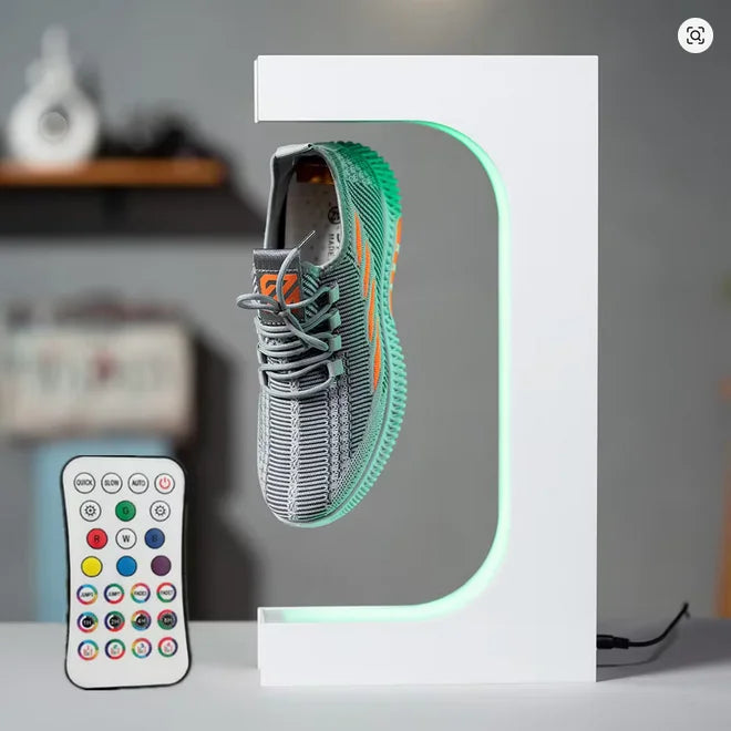LED Magnetic Rotation Shoe Display Stand Levitation Floating Shoes Sneaker Home Decor Shoes Storage Shoes Shop Sample Showcase